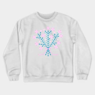 Winter pink flower bouquet with long pink ribbon, version three Crewneck Sweatshirt